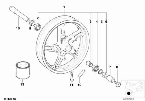 Wheels with Bearings for 2003 BMW-Motorrad R 1100 S #0