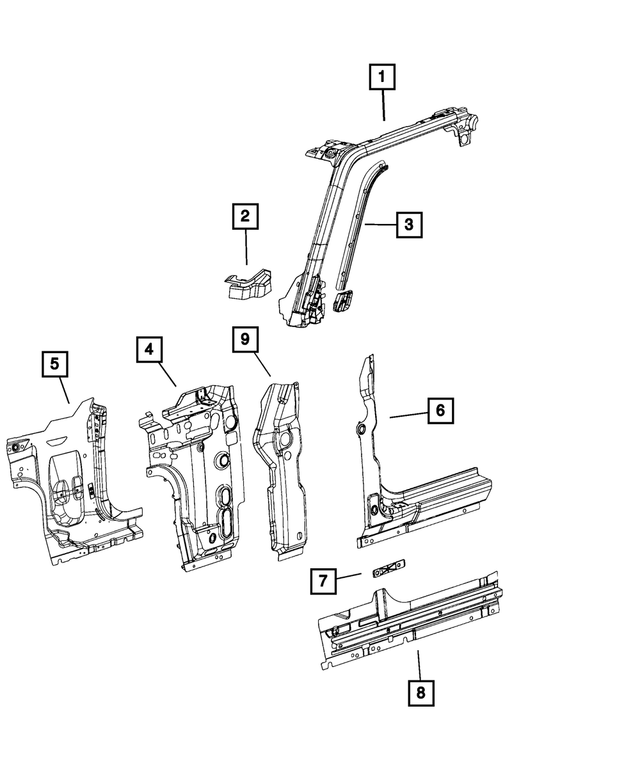 68503659AD - Body Sheet Metal Except Doors: Sport Bar, Left for Mopar Image image