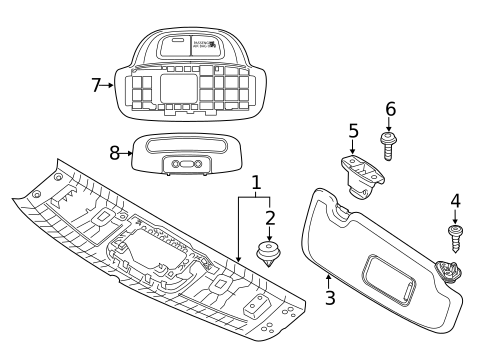 Interior Trim - Roof for 2020 Mini Cooper #1