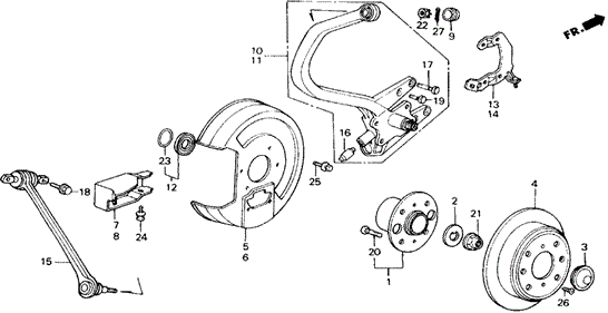 Rear Knuckle - Brake Disk (SEI) for 1989 Honda Accord #0