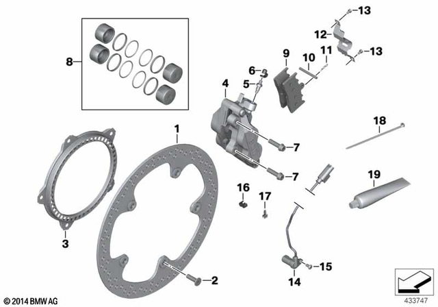 34117709436 - : Brake Rotor, Offset, Front for BMW-Motorrad Image