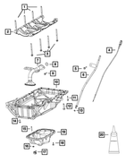68291413AA - 3.6L V6 24 Valve VVT Gas; Engine: Engine Oil Indicator Tube for Jeep: Gladiator, Wrangler Image