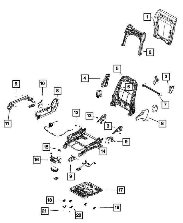 4610331AI - Interior Trim: Front Seat Back Frame for Mopar Image