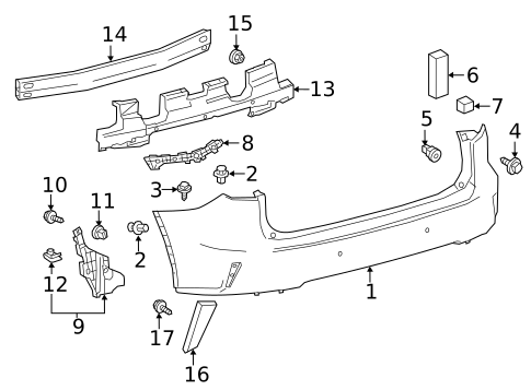 Bumper & Components - Rear for 2018 Lexus RX450hL #0
