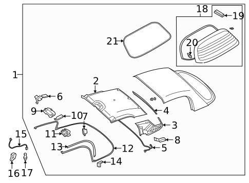 Glass & Hardware for 2008 Mazda MX-5 Miata #0