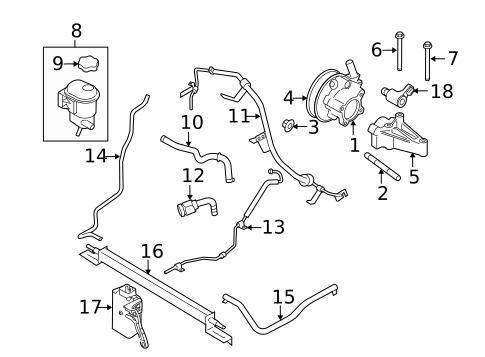 Pump & Hoses for 2008 Mercury Sable #0