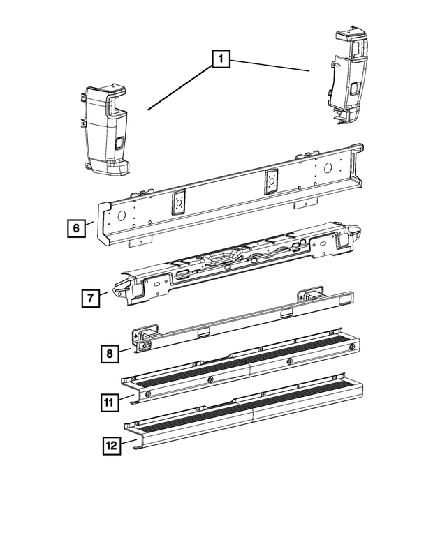 7FM50JXWAB - Frame, Bumper and Fascia: Bumper Cover, Right for Mopar Image