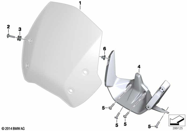 46638534281 - Ergonomics &amp; Comfort: Sport Windscreen for BMW-Motorrad Image