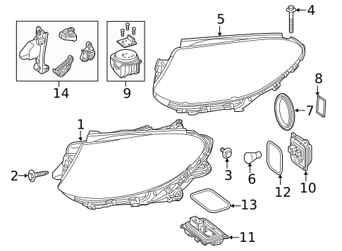 Headlamp Components for 2016 Mercedes-Benz GLE 450 AMG&reg; #0