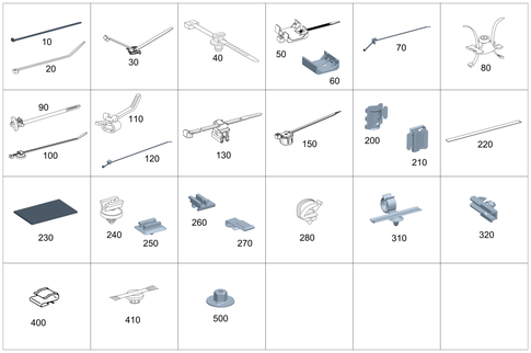 Loom Ties, Cable Mounting Parts and Grommets for 2012 Mercedes-Benz E550 #0