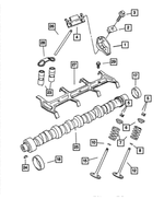 33004626 - Engine 5.2L Eight Cylinder: Valve Spring Retainer for Dodge: Dakota, Durango, Ram 1500, Ram 2500, Ram 3500 Image
