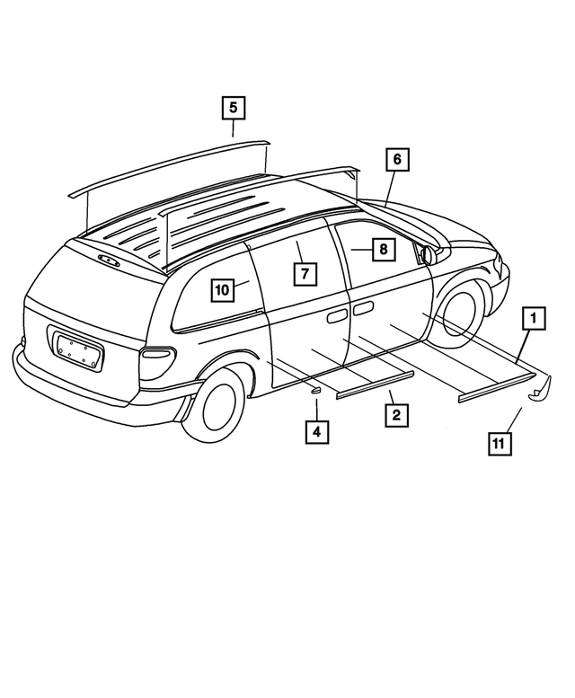 TV99TZZAC - Exterior Ornamentation: Front Door Molding, Left for Mopar Image