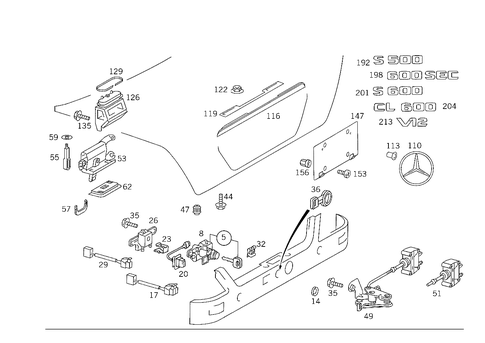 Rear Lid Latch-Type Lock for 1993 Mercedes-Benz 500SEC #2