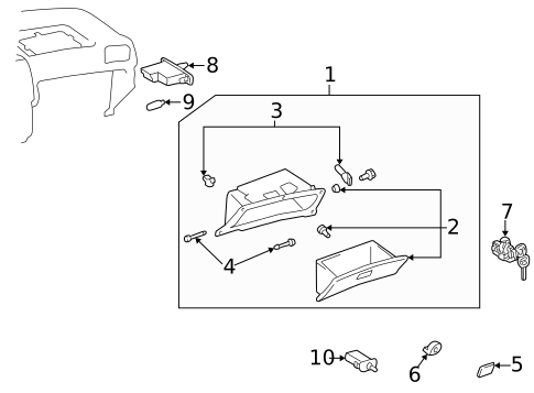 Glove Box for 1999 Lexus ES300 #0