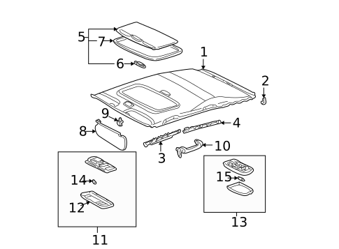 Interior Trim - Roof for 2004 Pontiac Vibe #0