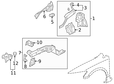 Structural Components & Rails for 2010 Honda Civic #0