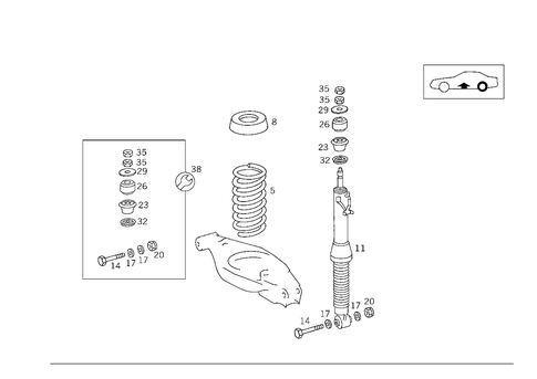 Rear Springs and Suspension Used with Self-Levelling Device for 1993 Mercedes-Benz 300SL #0
