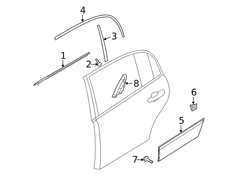 Exterior Trim - Rear Door for 2007 Kia Amanti #0