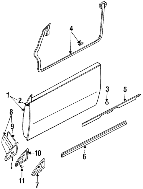 Exterior Trim - Door for 1990 Nissan Pulsar NX #0