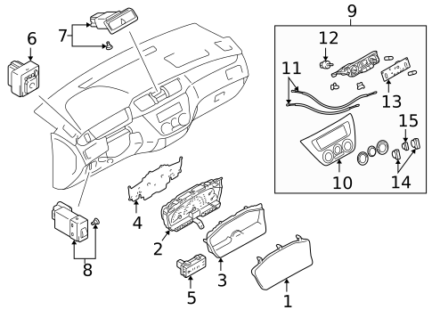 Cluster & Switches for 2002 Mitsubishi Lancer #0