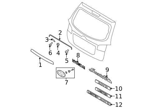 Exterior Trim - Lift Gate for 2009 Hyundai Santa Fe #0