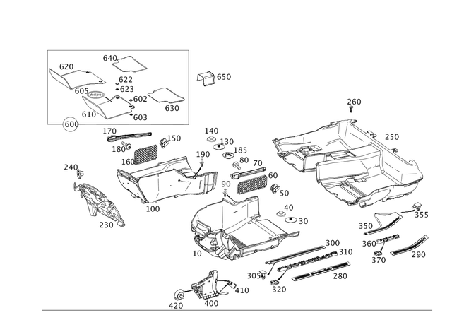 2126804102 - Trim: Front Floor Covering for Mercedes-Benz Image