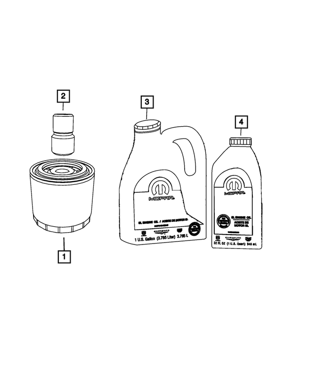 68518203AA - 2.4L Gas; Engine: 5w20 Engine Oil for Mopar Image