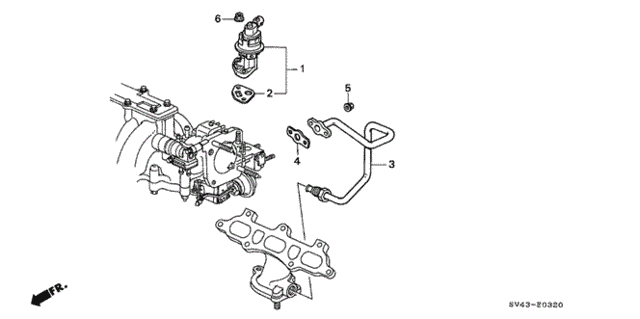 EGR Valve (V6) for 1995 Honda Accord #0