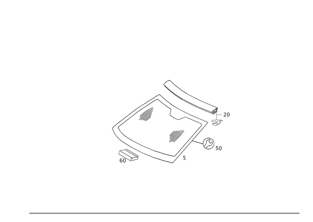 2036702200 - Windows: Windshield for Mercedes-Benz: C230, C240, C280, C32 AMG, C320, C350, C55 AMG Image image