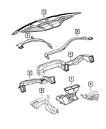 68050665AA - Air Conditioners and Heaters: Demister Duct for Mopar Image