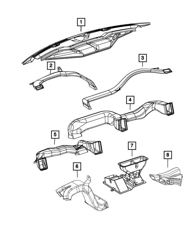 68050665AA - Air Conditioners and Heaters: Demister Duct for Mopar Image