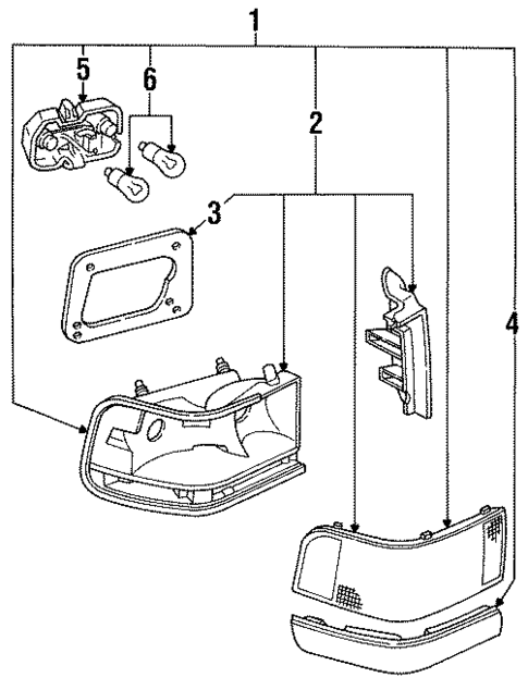 Tail Lamps for 1992 Ford Escort #0