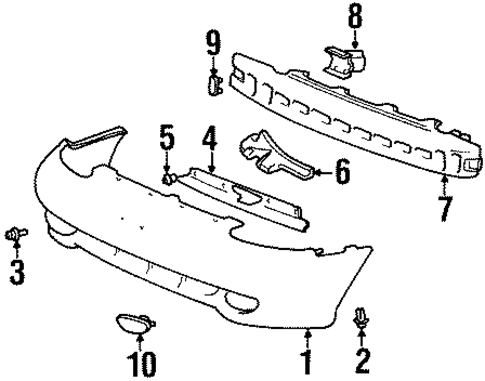 Bumper & Components - Front for 1999 Hyundai Tiburon #0