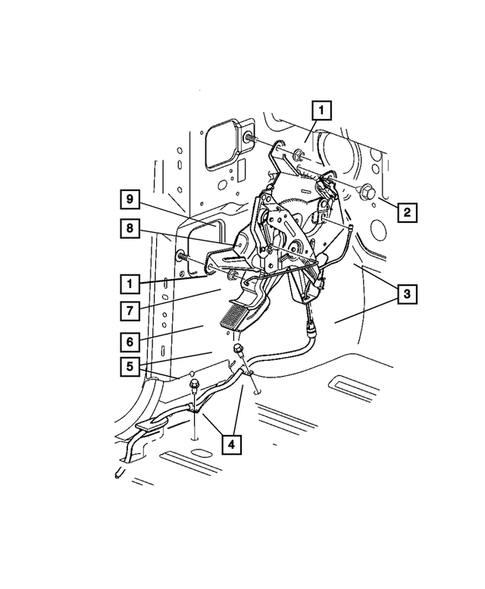 Parking Brake Lever and Cables for 2004 Dodge Durango #2
