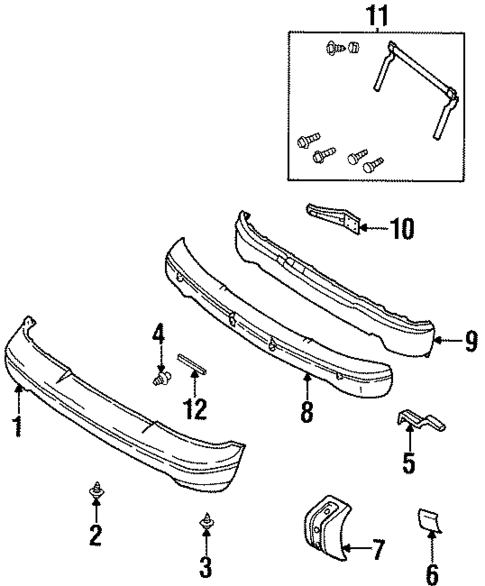 Bumper & Components - Front for 1995 Kia Sportage #0