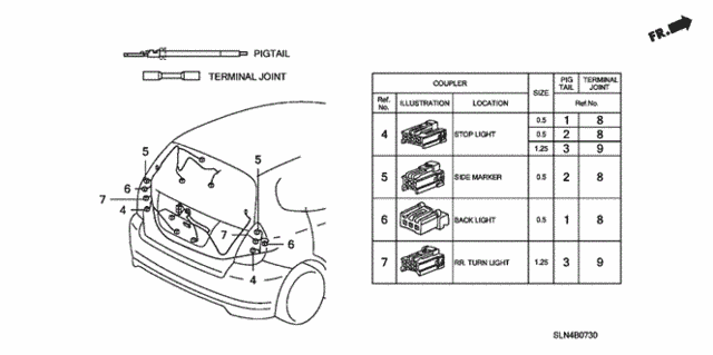 Electrical Connectors (RR.) for 2007 Honda Fit #0