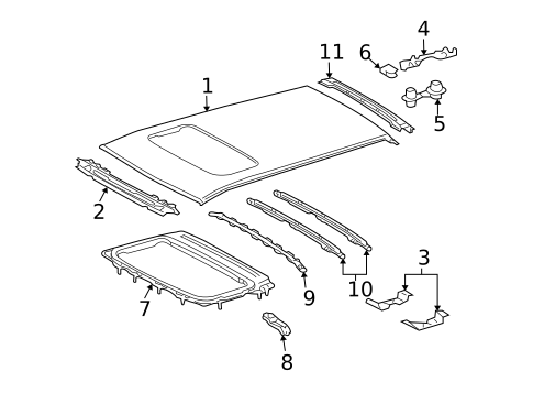 Roof & Components for 2004 Lexus RX330 #4