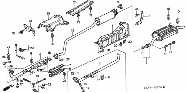 Exhaust Pipe for 2001 Honda Civic #0