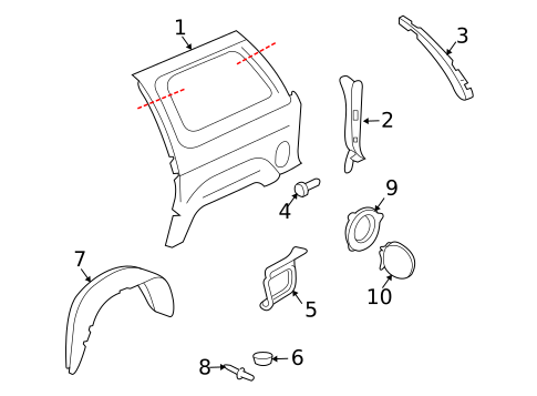Quarter Panel & Components for 2006 Isuzu Ascender #0