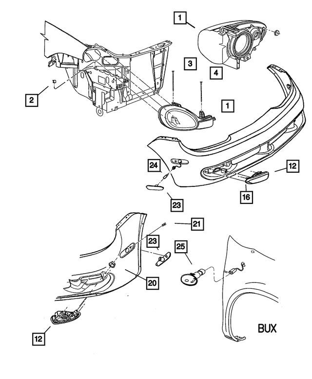5102884AB - : Headlamp Welt, Right for Mopar Image