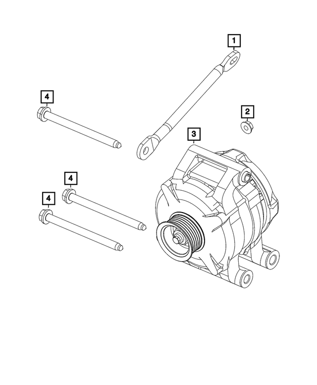 4593946AC - Electrical: Alternator Bracket Strut for Chrysler: 300 | Dodge: Challenger, Charger Image
