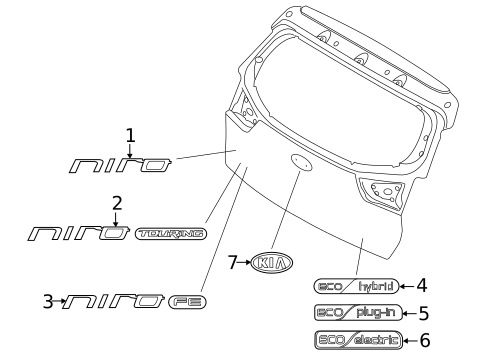 Exterior Trim - Lift Gate for 2018 Kia Niro #0