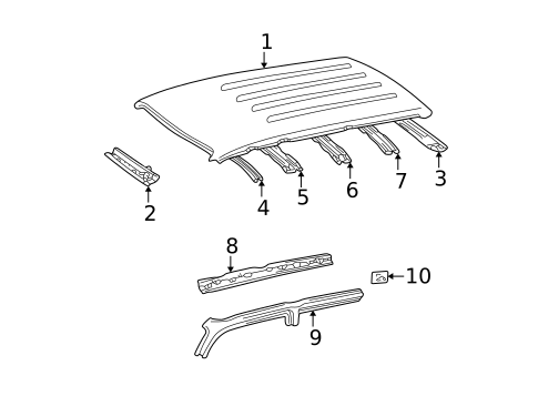 Roof & Components for 2002 Toyota Land Cruiser #0