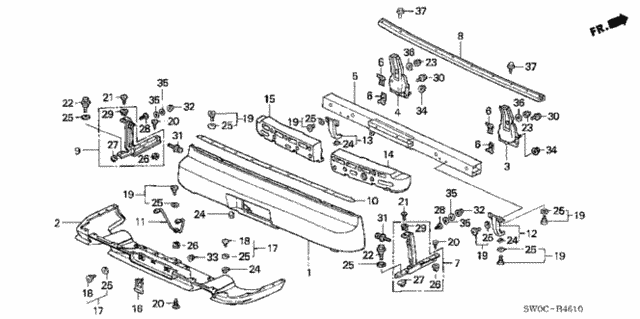 Rear Bumper for 2004 Acura NSX #0