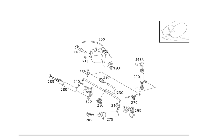 2118690320 - Windshield Washer, Emergency Equipmt: Liquid Reservoir for Mercedes-Benz: CLS500, CLS55 AMG, CLS550, CLS63 AMG, E320, E500, E55 AMG Image image