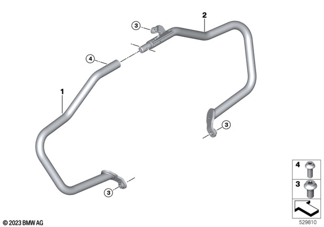 77145A6A0C3 - : Engine Protection Bar Black Left for BMW-Motorrad Image