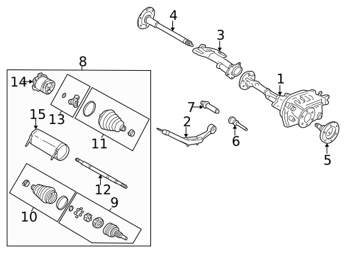 Carrier & Front Axles for 2002 Chevrolet Avalanche 1500 #0