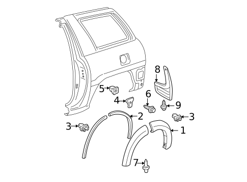 Exterior Trim - Quarter Panel for 2005 Toyota RAV4 #0