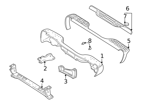 Bumper & Components - Rear for 2005 Chevrolet Avalanche 1500 #1