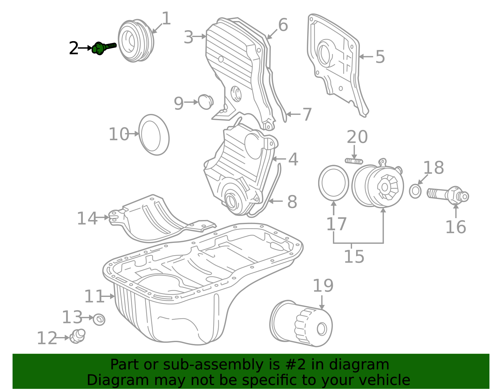 90119-14015 - Engine Crankshaft Pulley Bolt 1996-2000 Toyota RAV4 ...